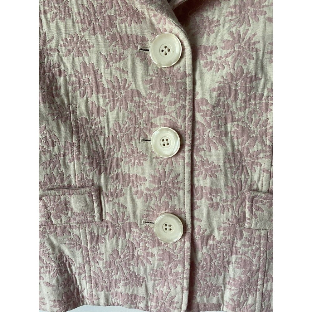 Dalia Women’s Pink Floral 3 Buttons Front Blazer Size 8 - Picture 3 of 5